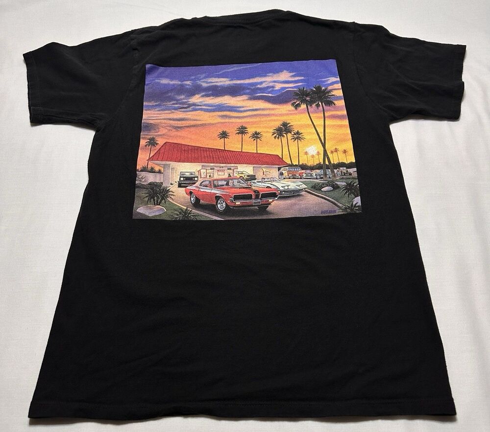 In-n-Out Burger UTAH Black T-shirt Adult Small Silkscreened Back Sunset USA Made